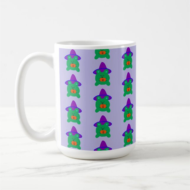 Halloween Frog Witch Coffee Mug (Left)