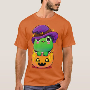 Halloween Frog Witch Hat Amphibian Pumpkin Hallowe T-Shirt
