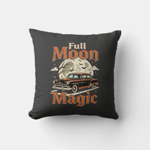 Halloween Full Moon Magic Vintage Car Cushion
