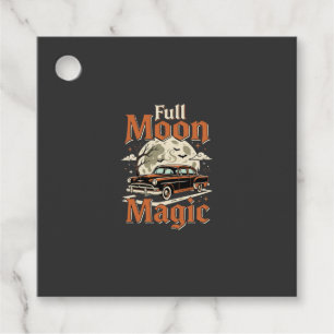 Halloween Full Moon Magic Vintage Car Favour Tags