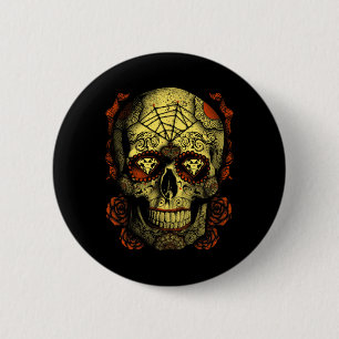 Halloween Full Moon Mojo Sugar Skull 6 Cm Round Badge