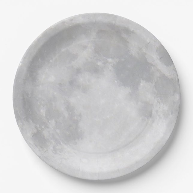 Halloween Full Moon Paper Plate (Front)