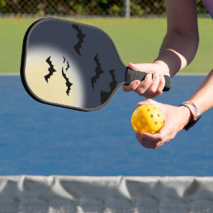 Halloween Full Moon With Bats Pickleball Paddle