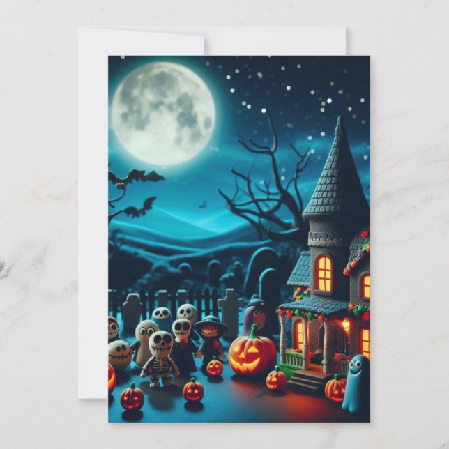 Halloween Fun Claymation Invitations (Front)