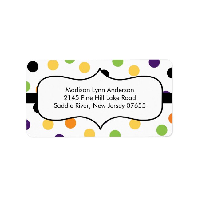 Halloween Fun Dots  Return Address Labels. Label (Front)