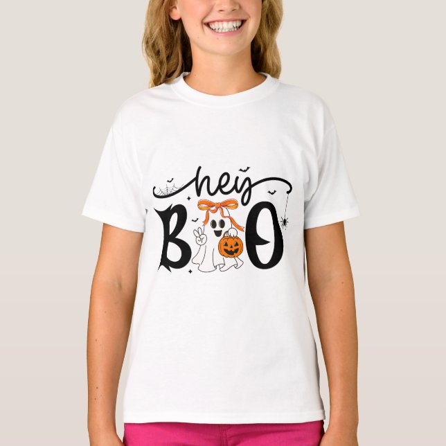 Halloween Fun T-Shirt - Hey Boo (Front)