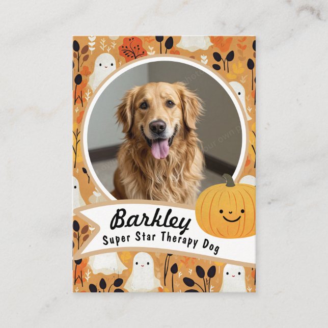 Halloween Fun Therapy Animal Trading Card (Front)