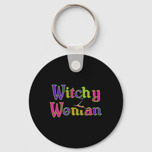 Halloween Fun Witch Witchy Woman Trick Treat  Key Ring