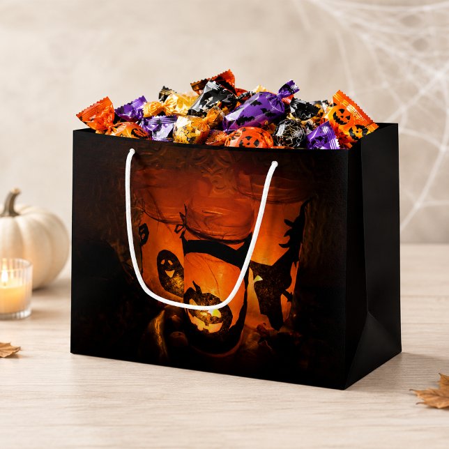 Halloween Fun with Pumpkins, Ghost & Witches, ZSSG Large Gift Bag (Halloween Fun with Pumpkins Ghost & Witches Large Gift Bag)