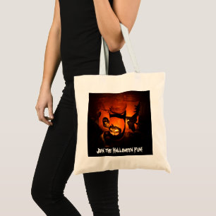 Halloween Fun with Pumpkins, Ghost & Witches, ZSSG Tote Bag