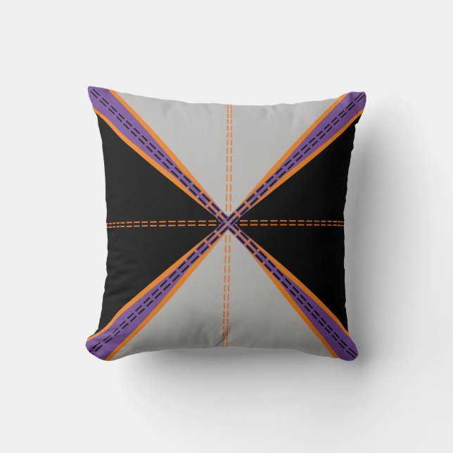 Halloween Fun With Triangles & Dashes | Cushion (Front)