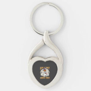 Halloween Funky Gourd Time Ghost Pumpkin Key Ring