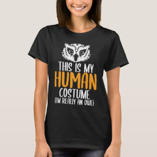 Halloween Funny Adult Kid Owl Apparel Youth Human  T-Shirt
