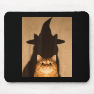 Halloween Funny Black Cat Witch Meme Vintage Mouse Pad