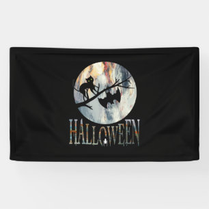 Halloween Funny Cat Halloween Birthday Banner