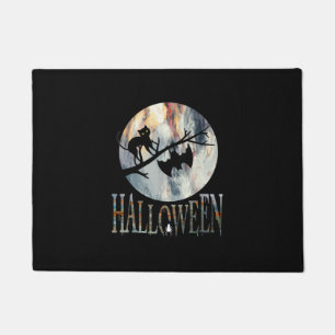Halloween Funny Cat Halloween Birthday Doormat