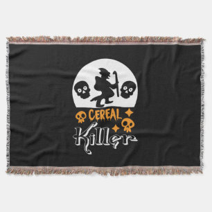 Halloween Funny Cereal Birthday Throw Blanket