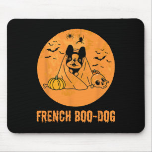 Halloween Funny Costume French Bulldog Ghost Lover Mouse Pad
