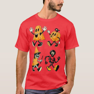Halloween Funny Dancing Ghosts Pumpkin Skeleton Wi T-Shirt