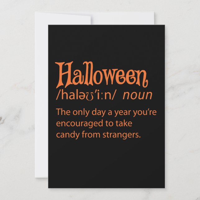 Halloween Funny Dictionary Definition (Front)
