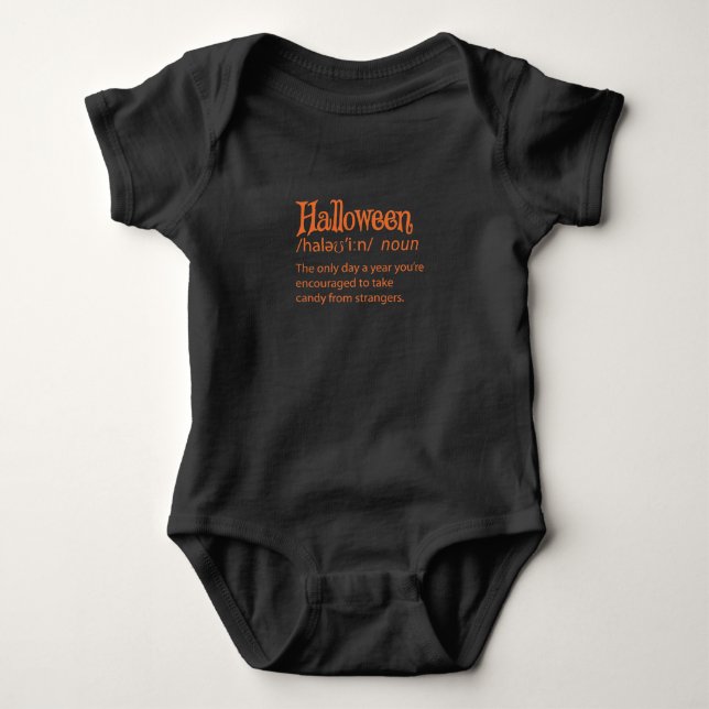 Halloween Funny Dictionary Definition Baby Bodysuit (Front)