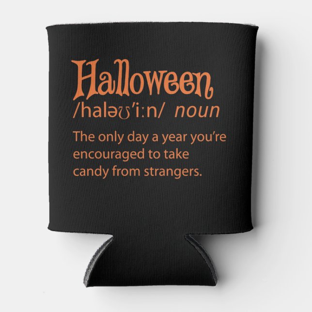 Halloween Funny Dictionary Definition Can Cooler (Front)