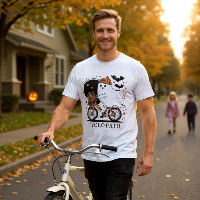 Halloween Funny Ghost Cycling Cyclopath Tri-Blend Shirt (Creator Uploaded)
