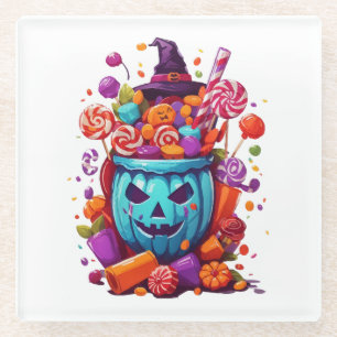 Halloween funny glass coaster