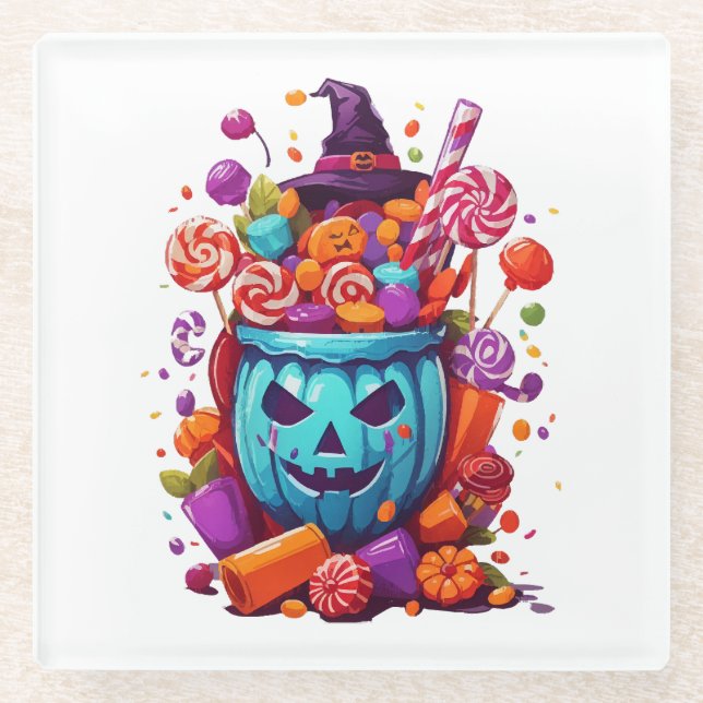 Halloween funny  glass coaster (Front)