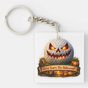 halloween funny golf ball key ring