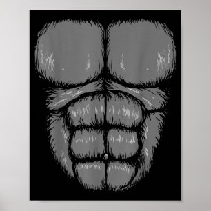Halloween Funny Gorilla Monkey Belly Chest Costume Poster