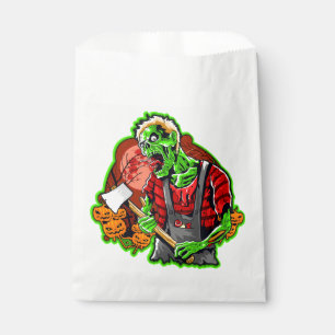 Halloween Funny Green Zombie Axe on Favour Bags
