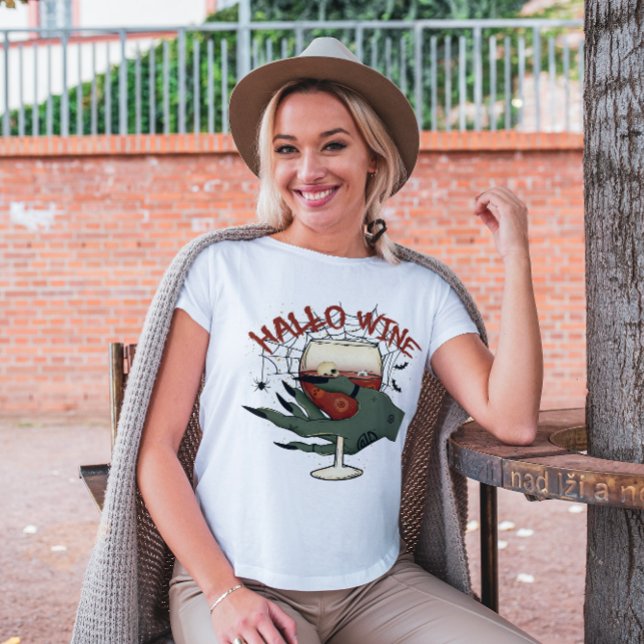 HALLOWEEN FUNNY HALLO-WINE WINE LOVER T-Shirt (Creator Uploaded)