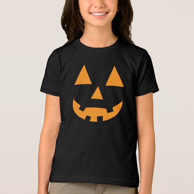 Halloween funny  jack o' lantern pumpkin Tri-Blend shirt (Front)