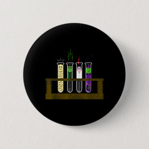 Halloween Funny Mad Scientist Test Tube Shirt 6 Cm Round Badge
