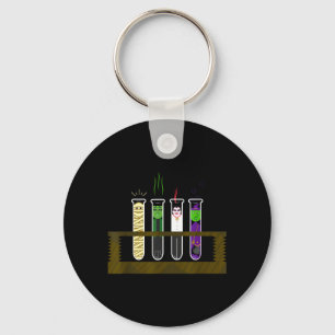 Halloween Funny Mad Scientist Test Tube Shirt Key Ring