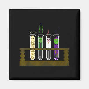 Halloween Funny Mad Scientist Test Tube Shirt Magnet