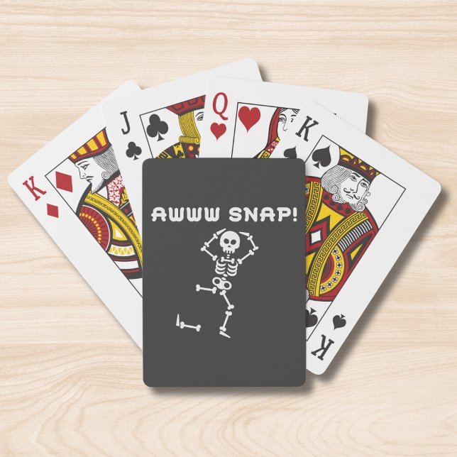 Halloween Funny Modern Skeleton Awww Snap Playing Cards (Creator Uploaded)