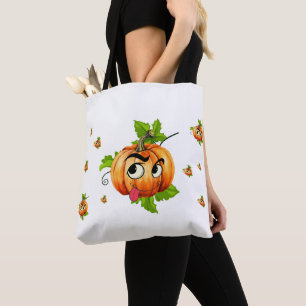 Halloween Funny Pumpkin Face Tote Bag