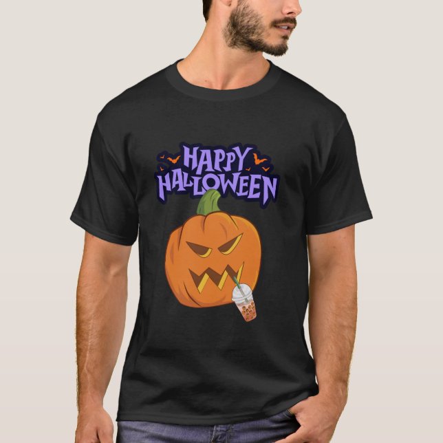 Halloween Funny Pumpkin Spice Happy Halloween Scar T-Shirt (Front)