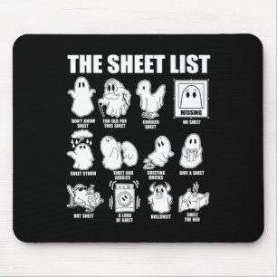Halloween Funny Shirt Boo Sheet Halloween The Shee Mouse Pad