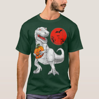 Halloween Funny Skeleton Riding Mummy Dinosaur T r T-Shirt
