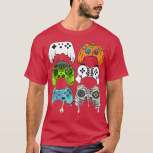 Halloween Funny Skeleton Zombie Gaming Controllers T-Shirt