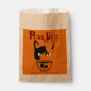 Halloween Funny Skull Cat Purr Evil Spooky Candy Favour Bags