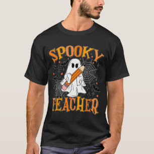 Halloween Funny Spooky Teacher Costume Boo Ghost T-Shirt