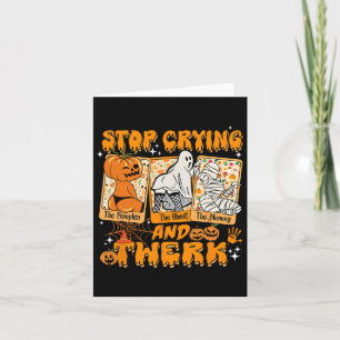 Halloween Funny Stop Crying And Twerk Pumpkin Ghos Card