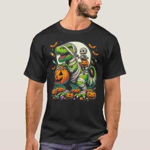 Halloween Funny T Rex Dinosaur Mummy Boys Trick Tr T-Shirt