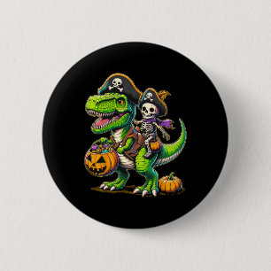 Halloween Funny T Rex Dinosaur Pirate Boys Trick T 6 Cm Round Badge