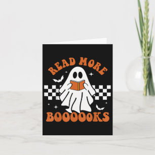 Halloween Funny Teacher Cute Booooks Ghost Read Mo Card