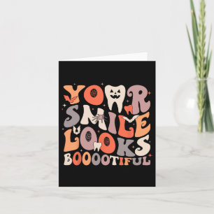 Halloween Funny Teeth Dentist Ghost Your Smile Loo Card